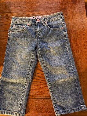 Boom Boom Jeans Girls Blue Denim Jeans with Pink Accents